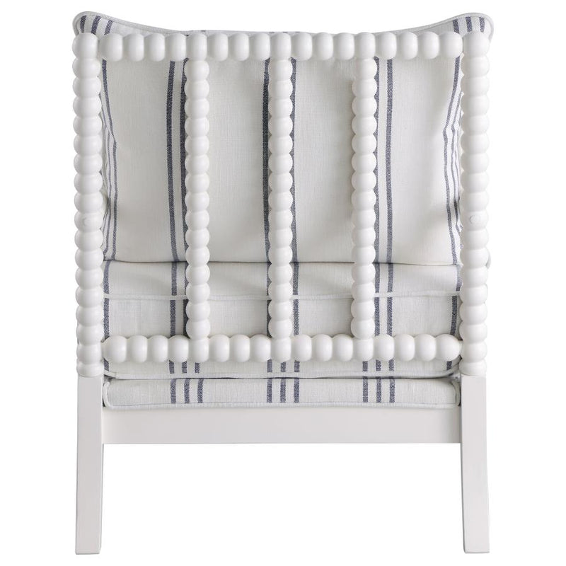 Blanchett Upholstered Bobbin Accent Chair White-zoom-