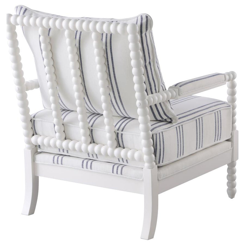 Blanchett Upholstered Bobbin Accent Chair White-zoom-