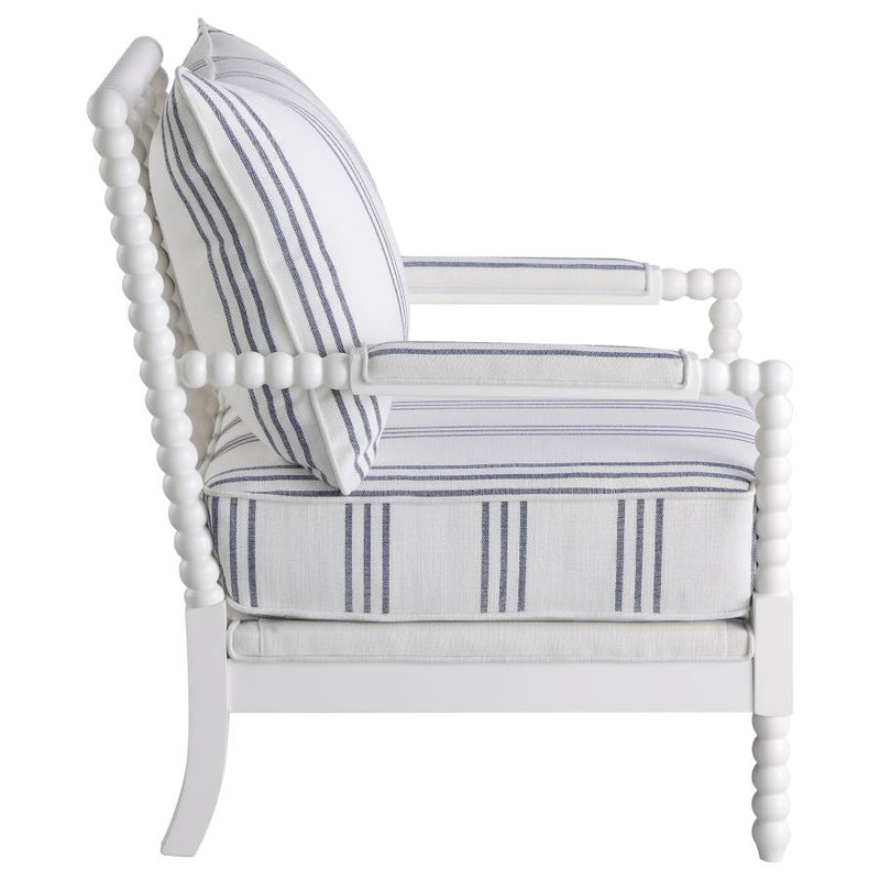 Blanchett Upholstered Bobbin Accent Chair White-zoom-