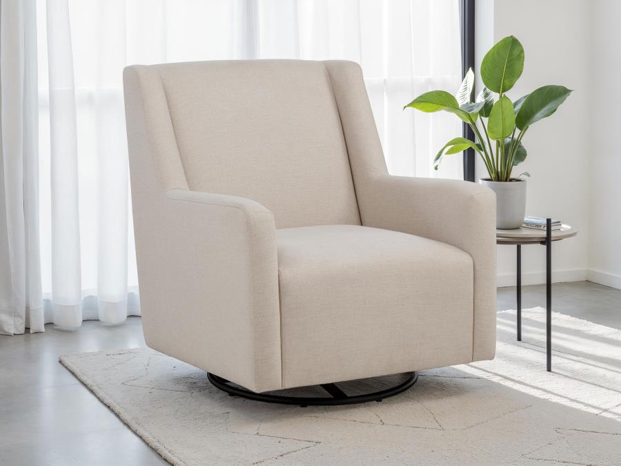 Sorrel Fabric Upholstered Swivel Glider Arm Chair Latte-2