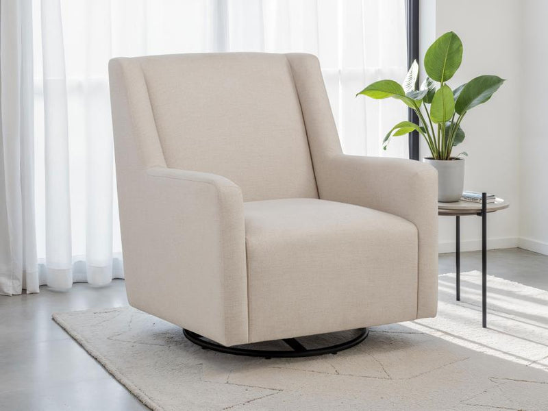 Sorrel Fabric Upholstered Swivel Glider Arm Chair Latte-zoom-