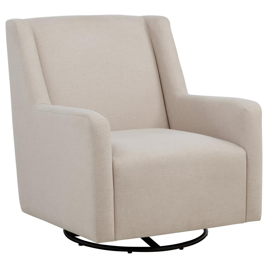 Sorrel Fabric Upholstered Swivel Glider Arm Chair Latte-1