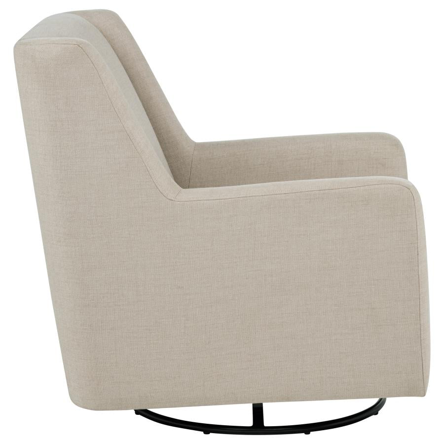 Sorrel Fabric Upholstered Swivel Glider Arm Chair Latte-8