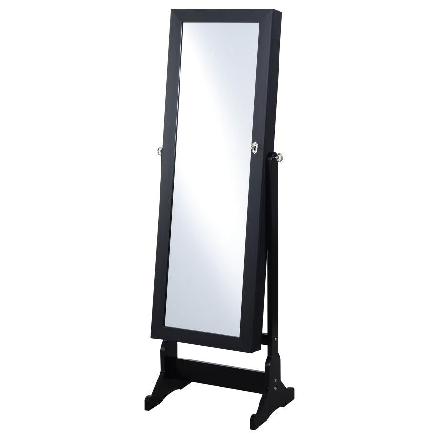 Tutuola Cheval Mirror with Jewelry Storage Black-zoom-1