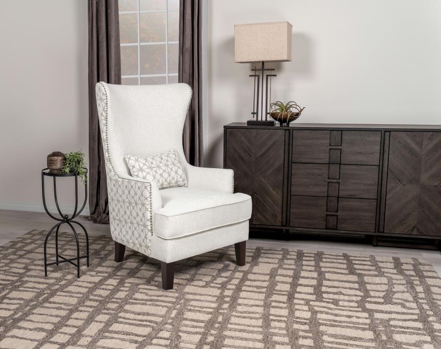 Pippin Upholstered High Wingback Accent Chair Latte-zoom-2
