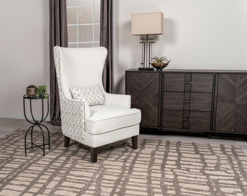 Pippin Upholstered High Wingback Accent Chair Latte-zoom-