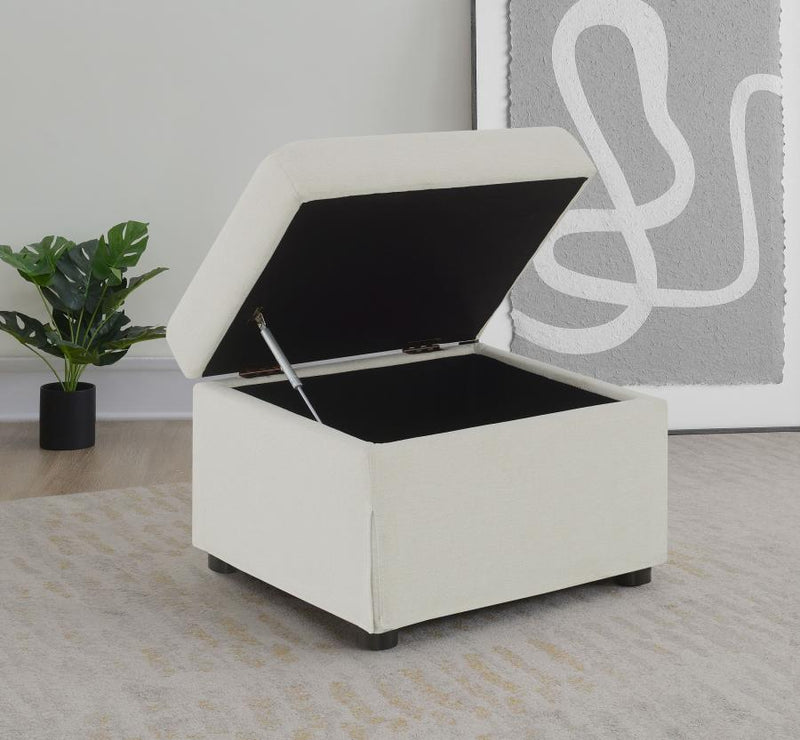 Winter Upholstered Hydraulic Lift Top Storage Ottoman Beige-zoom-