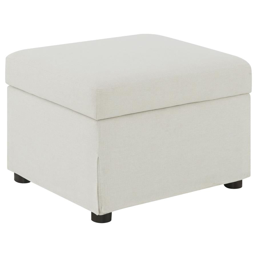 Winter Upholstered Hydraulic Lift Top Storage Ottoman Beige-zoom-1