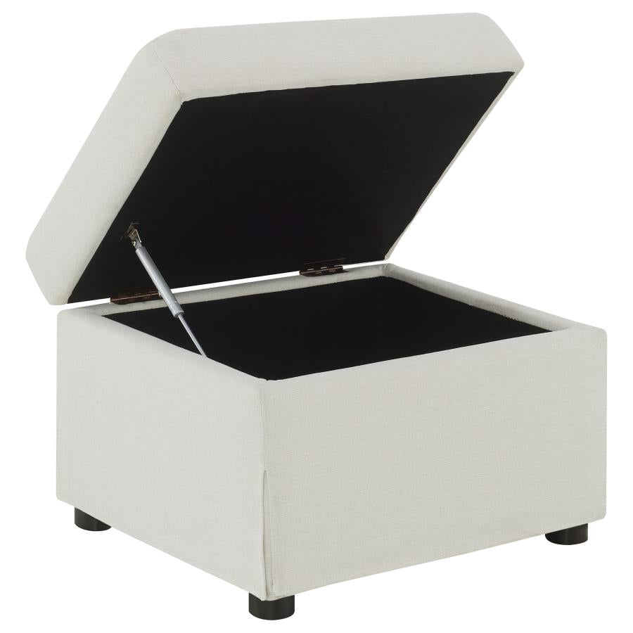 Winter Upholstered Hydraulic Lift Top Storage Ottoman Beige-4