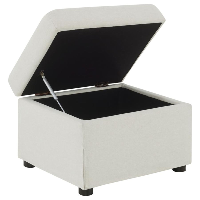 Winter Upholstered Hydraulic Lift Top Storage Ottoman Beige-zoom-