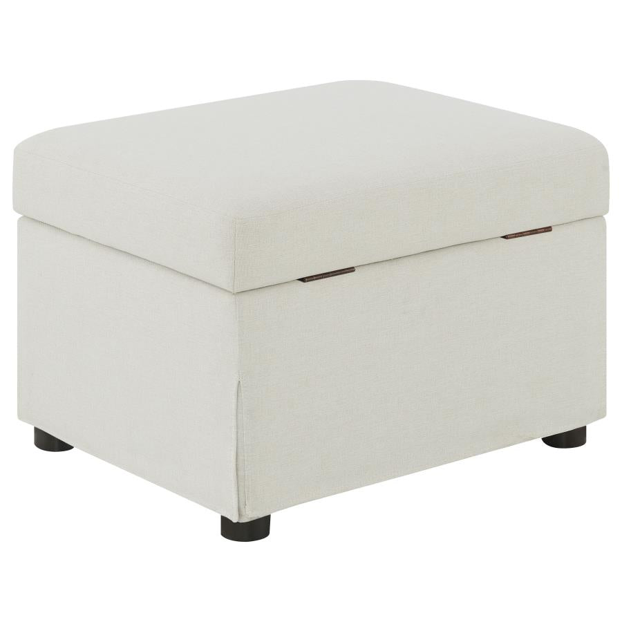 Winter Upholstered Hydraulic Lift Top Storage Ottoman Beige-8