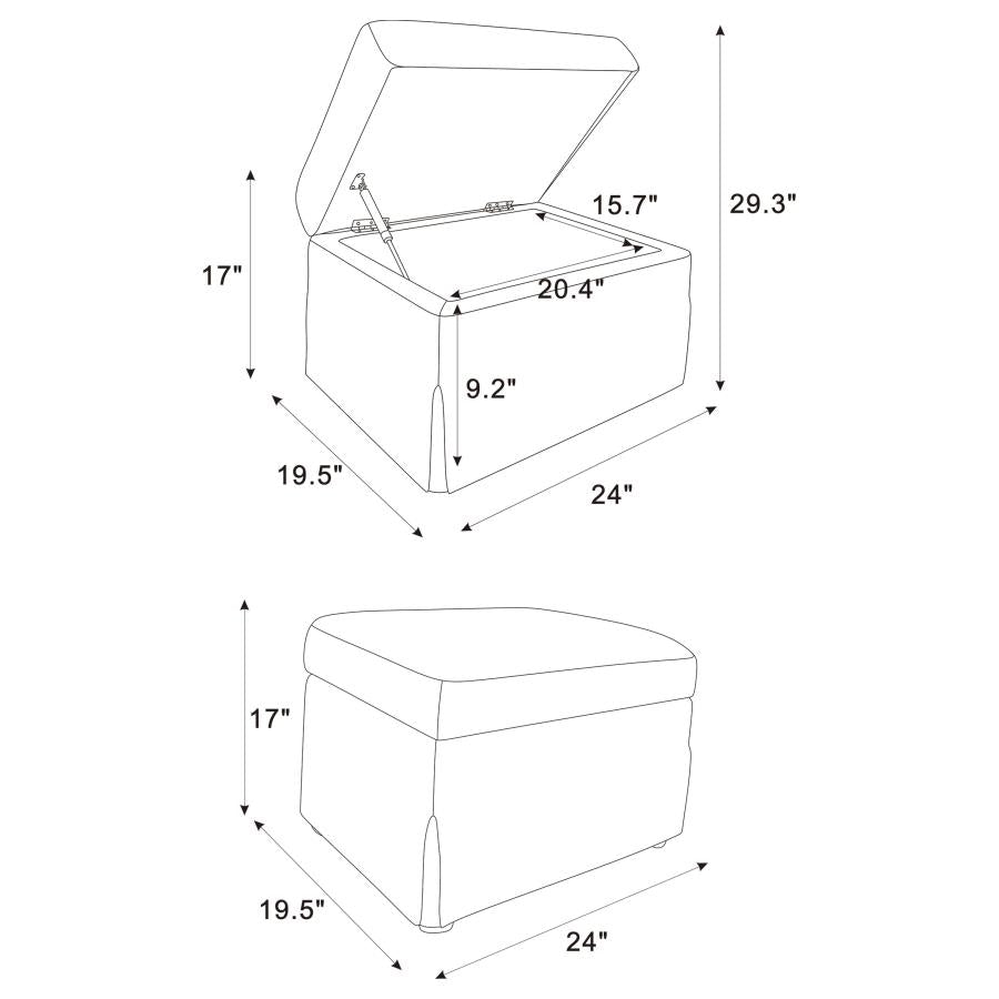 Winter Upholstered Hydraulic Lift Top Storage Ottoman Beige-11