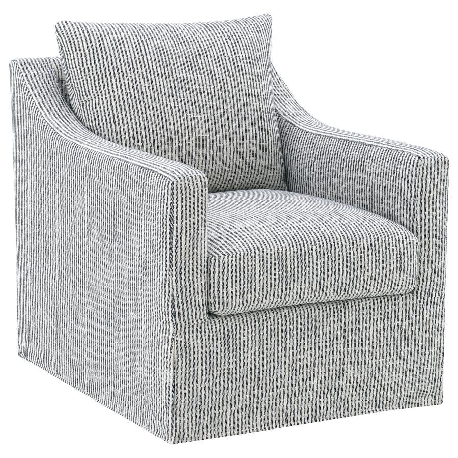 Winter Upholstered Sloped Arm Accent Swivel Chair Grey-zoom-1