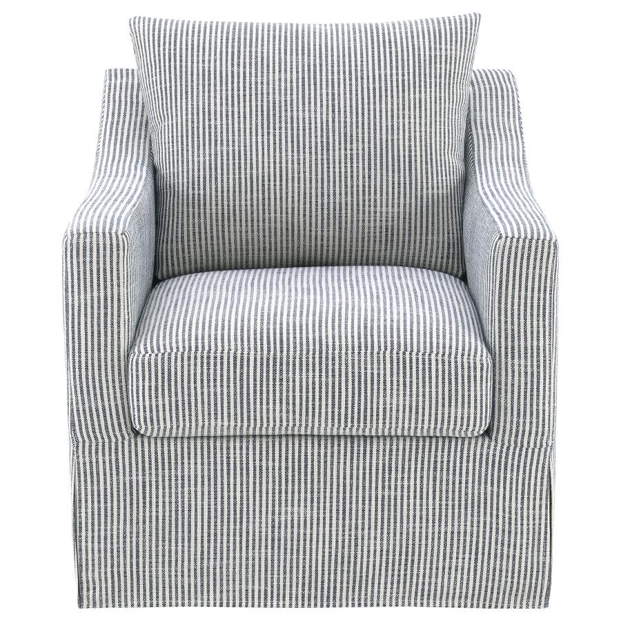 Winter Upholstered Sloped Arm Accent Swivel Chair Grey-zoom-3