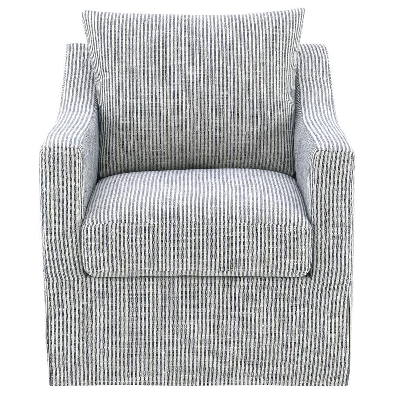 Winter Upholstered Sloped Arm Accent Swivel Chair Grey-zoom-