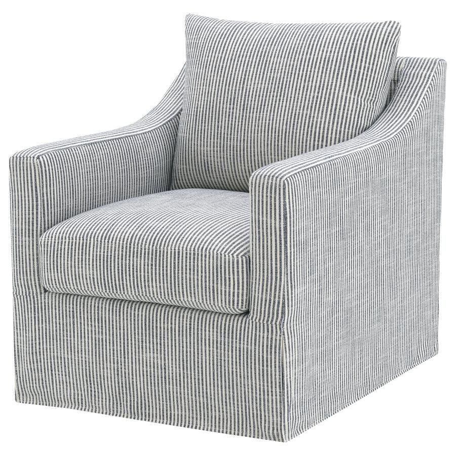 Winter Upholstered Sloped Arm Accent Swivel Chair Grey-4