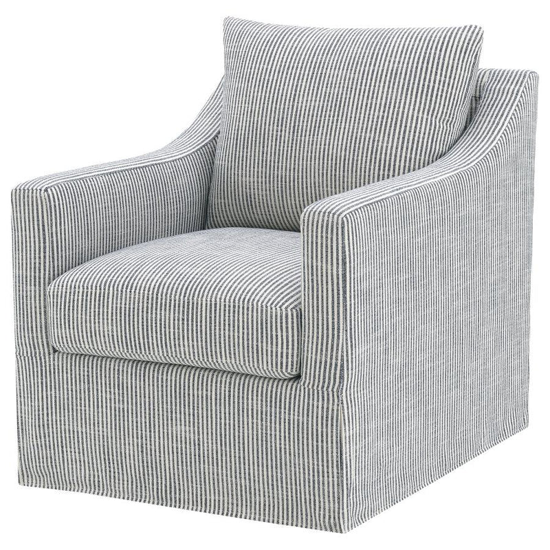 Winter Upholstered Sloped Arm Accent Swivel Chair Grey-zoom-