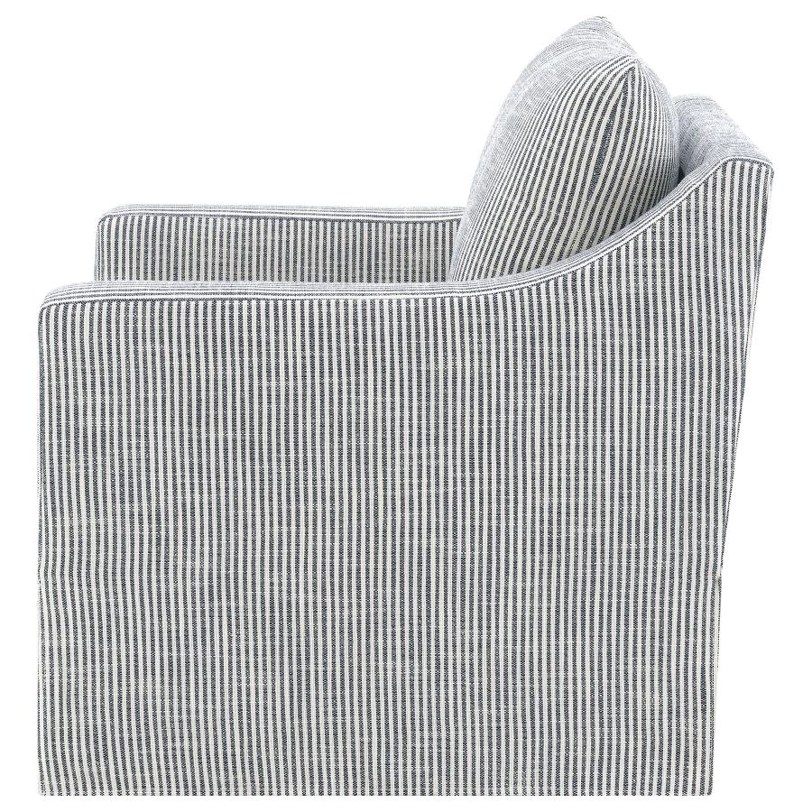 Winter Upholstered Sloped Arm Accent Swivel Chair Grey-5