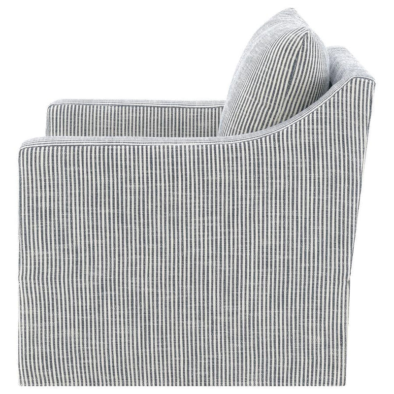 Winter Upholstered Sloped Arm Accent Swivel Chair Grey-zoom-