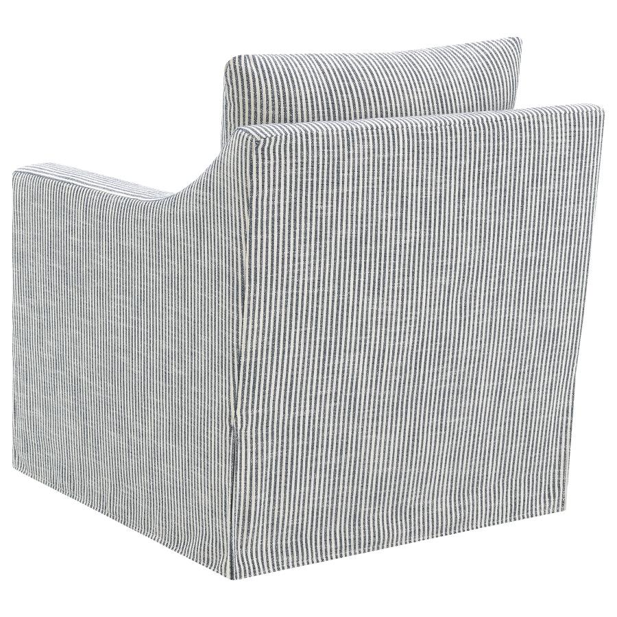 Winter Upholstered Sloped Arm Accent Swivel Chair Grey-6