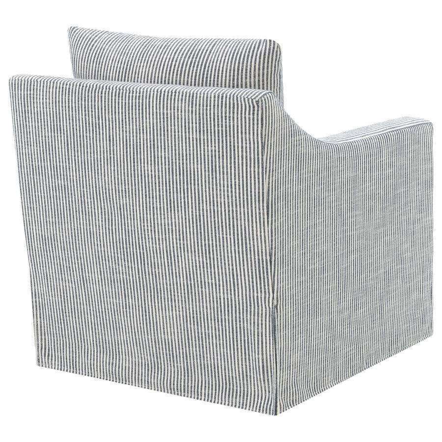 Winter Upholstered Sloped Arm Accent Swivel Chair Grey-7