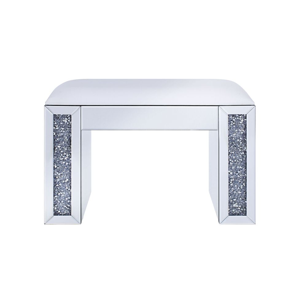 ACME Noralie Vanity Stool – angle view – Lusso Furniture Miami