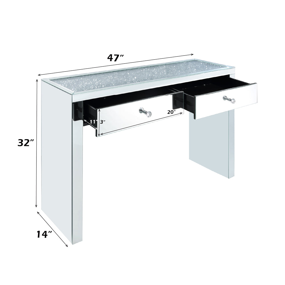 ACME Noralie Console Table – side view – Lusso Furniture Miami