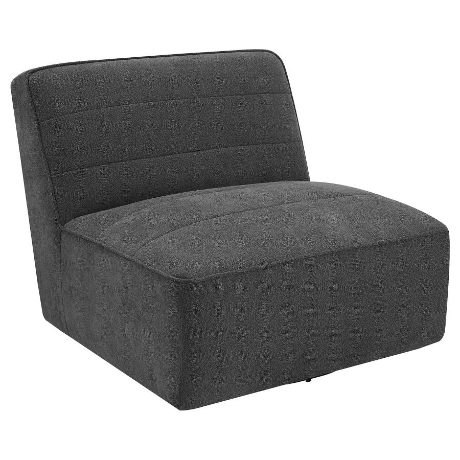 Cobie Upholstered Armless Swivel Chair Dark Charcoal-1