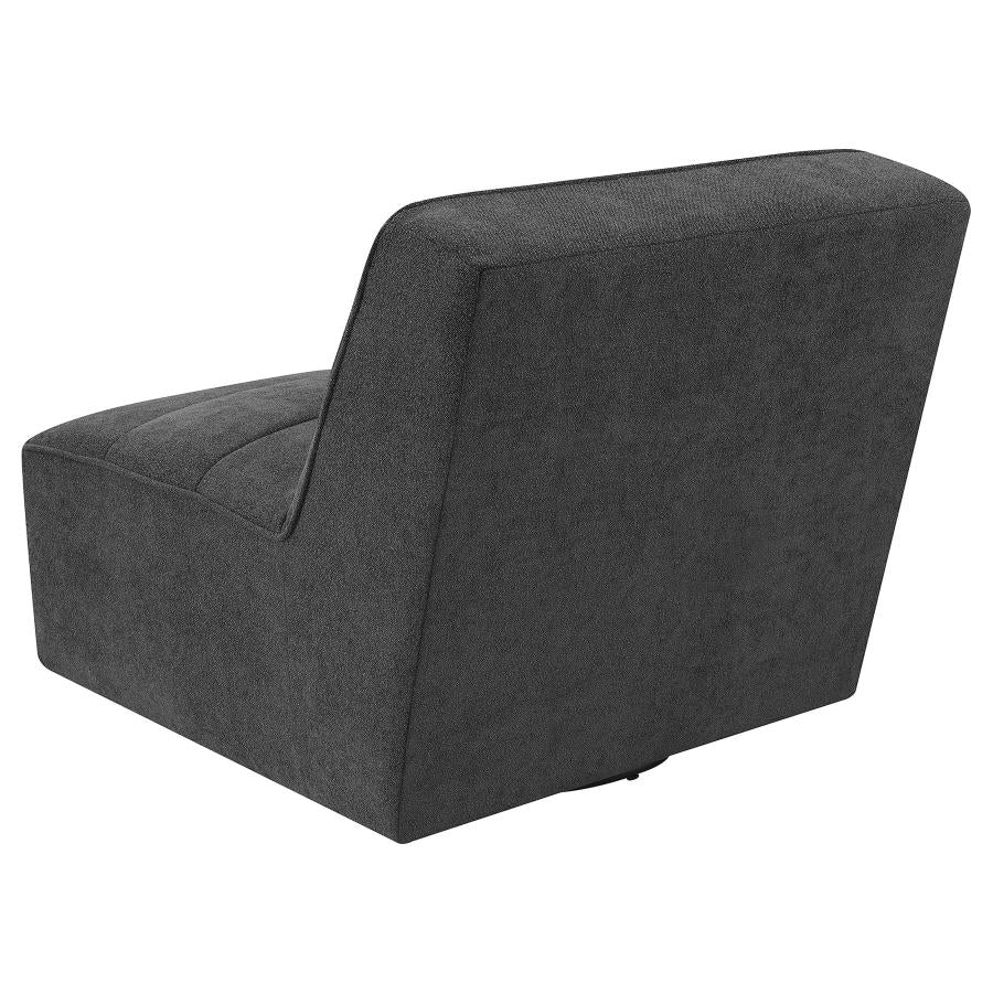 Cobie Upholstered Armless Swivel Chair Dark Charcoal-6
