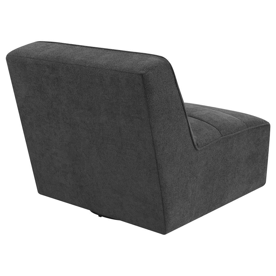 Cobie Upholstered Armless Swivel Chair Dark Charcoal-7