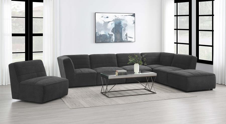 Cobie Upholstered Armless Swivel Chair Dark Charcoal-zoom-12
