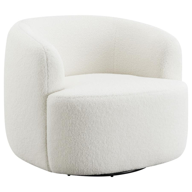 Hudson Faux Sheepskin Upholstered Swivel Chair Natural-zoom-
