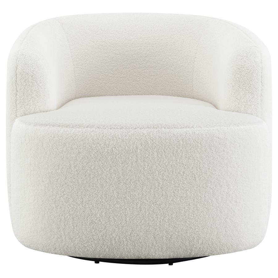 Hudson Faux Sheepskin Upholstered Swivel Chair Natural-3