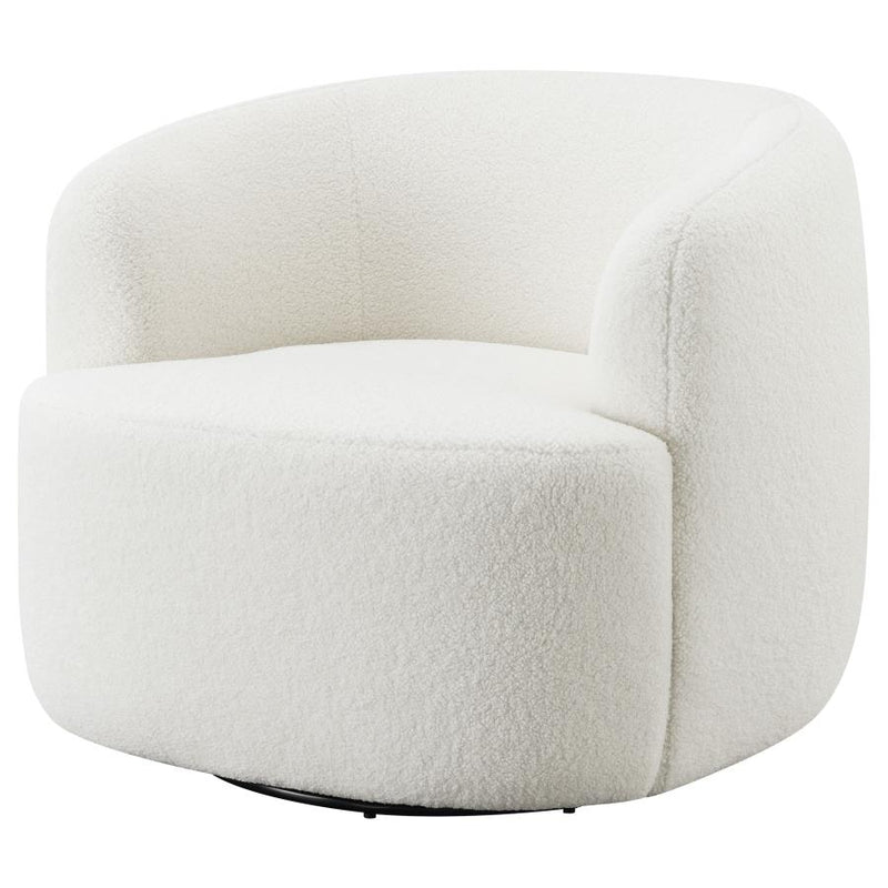 Hudson Faux Sheepskin Upholstered Swivel Chair Natural-zoom-