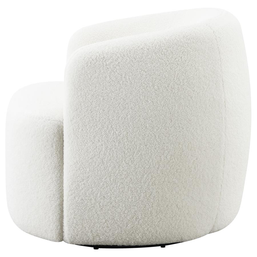 Hudson Faux Sheepskin Upholstered Swivel Chair Natural-zoom-5