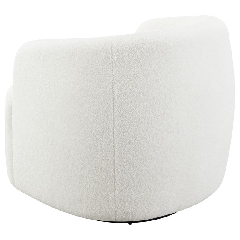 Hudson Faux Sheepskin Upholstered Swivel Chair Natural-zoom-