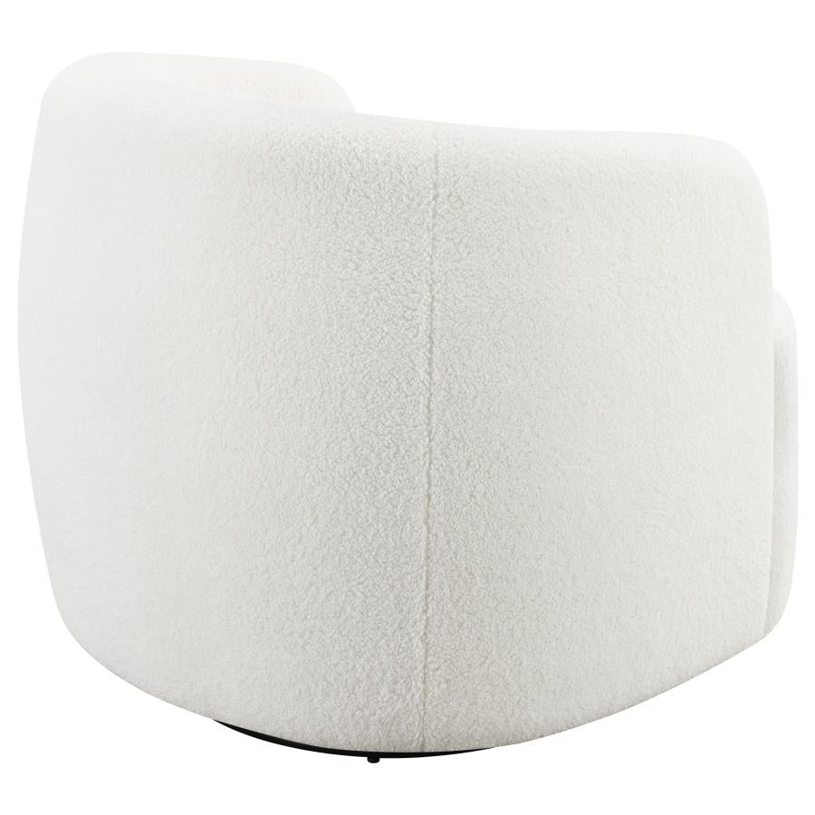 Hudson Faux Sheepskin Upholstered Swivel Chair Natural-7
