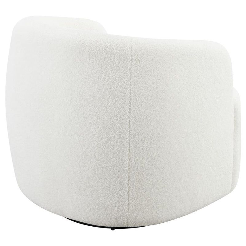 Hudson Faux Sheepskin Upholstered Swivel Chair Natural-zoom-
