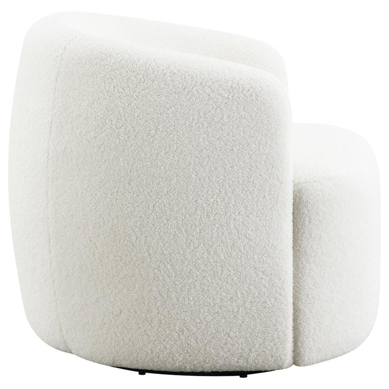 Hudson Faux Sheepskin Upholstered Swivel Chair Natural-zoom-