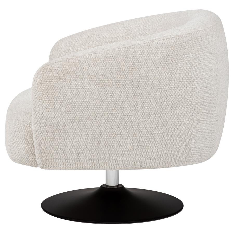 Dave Upholstered Barrel Back Swivel Club Chair Beige-zoom-5