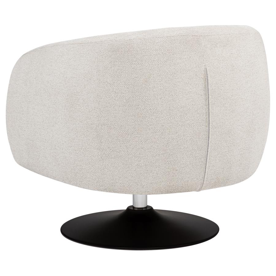Dave Upholstered Barrel Back Swivel Club Chair Beige-6