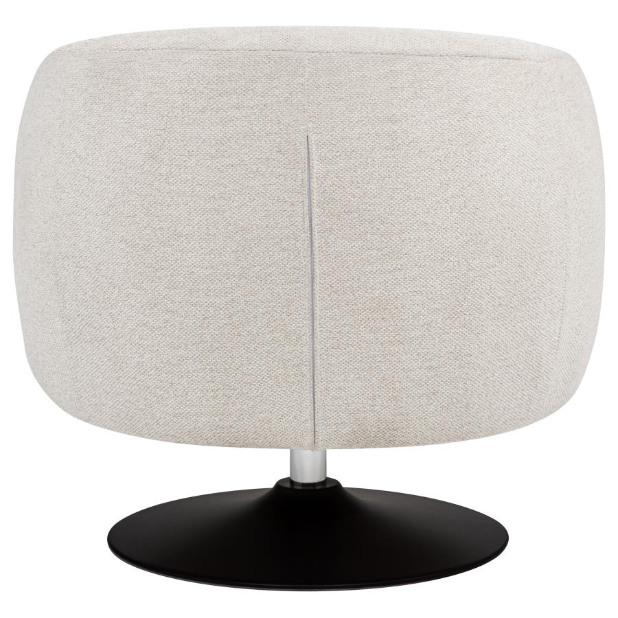 Dave Upholstered Barrel Back Swivel Club Chair Beige-7
