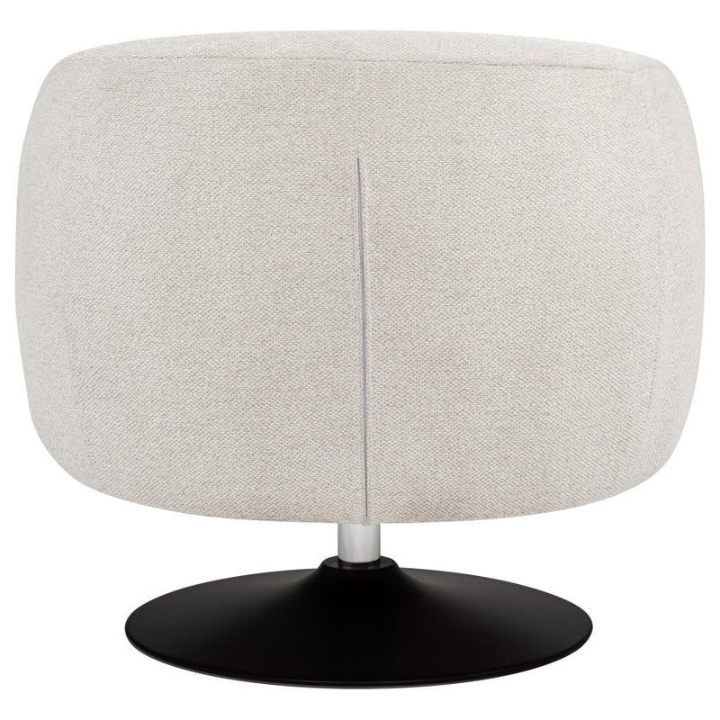 Dave Upholstered Barrel Back Swivel Club Chair Beige-zoom-