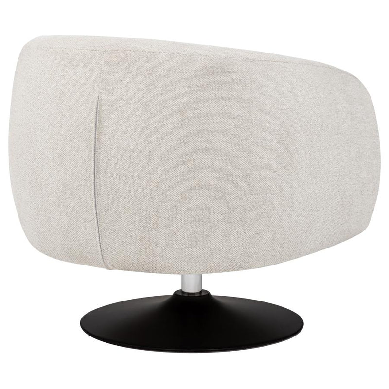 Dave Upholstered Barrel Back Swivel Club Chair Beige-zoom-