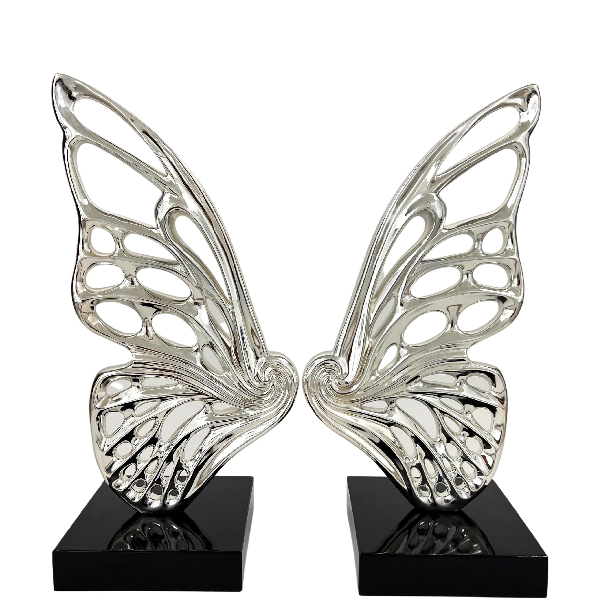 Butterfly Wings Chrome Sculpture-zoom-1