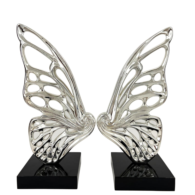 Butterfly Wings Chrome Sculpture-zoom-