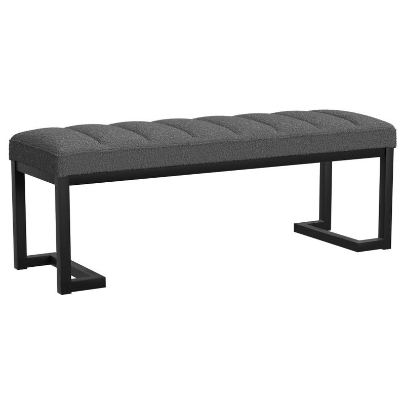 Mesa Boucle Upholstered Tufted Accent Bench Charcoal-zoom-