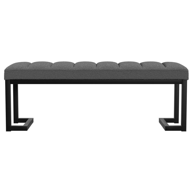 Mesa Boucle Upholstered Tufted Accent Bench Charcoal-zoom-