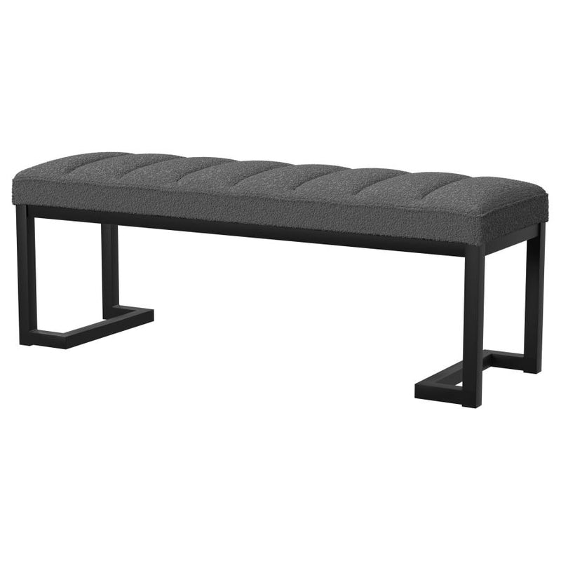 Mesa Boucle Upholstered Tufted Accent Bench Charcoal-zoom-