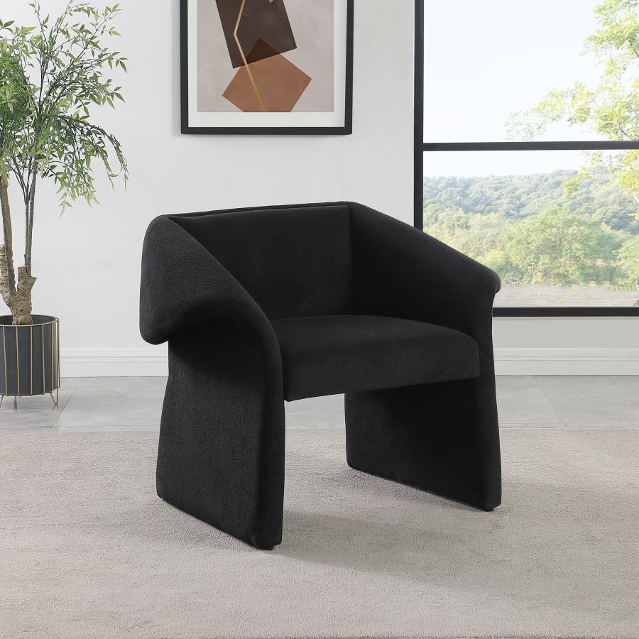 Ramsey Upholstered Sloped Arm Accent Chair Black-zoom-2